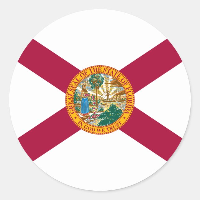 Florida-Flagge, Flagge Runder Aufkleber (Vorderseite)