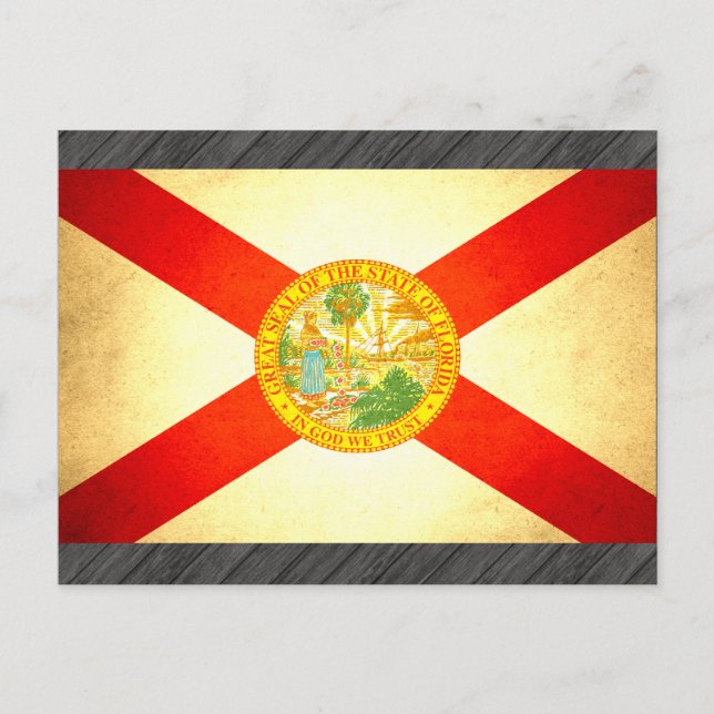 Florida-Flagge mit Sun-Kuss Postkarte (Vorderseite)