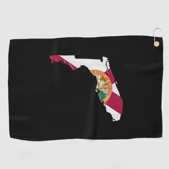 Florida-Flagge und -Karte Golfhandtuch (Horizontal)