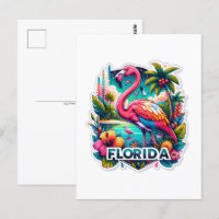 Florida, Flamingo, Postüberquerung Postkarte