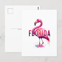 Florida, Flamingo, Postüberquerung Postkarte
