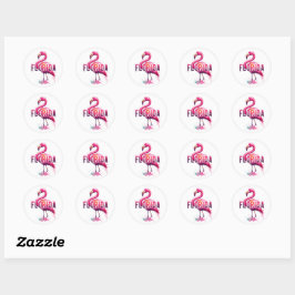 Florida, Flamingo Runder Aufkleber