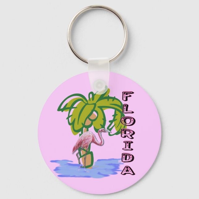 Florida Flamingo Schlüsselanhänger (Vorderseite)