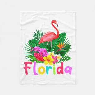 Florida Flamingo Tropische Pflanze Sommerurlaub Fleecedecke