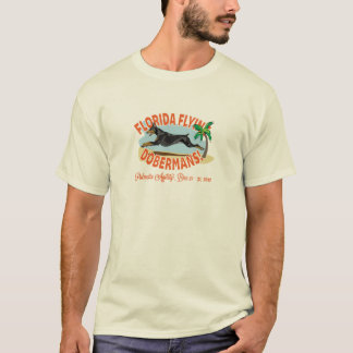 Florida-Fliegen-Dobermann-Schwarzes T-Shirt