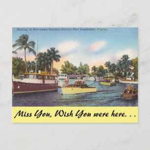 Florida, Ft. Lauderdale, Bootfahren Downtown Postkarte