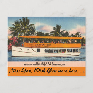 Florida, Ft. Lauderdale, Tourboot Postkarte
