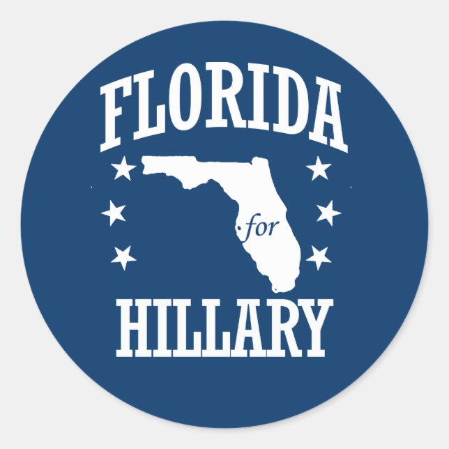 FLORIDA FÜR HILLARY RUNDER AUFKLEBER (Vorderseite)