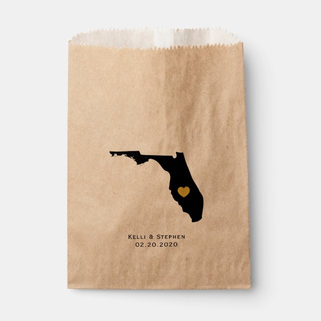 Florida Gastgeschenk Hochzeit Leckerei Säcke, Papi Geschenktütchen (Vorderseite)