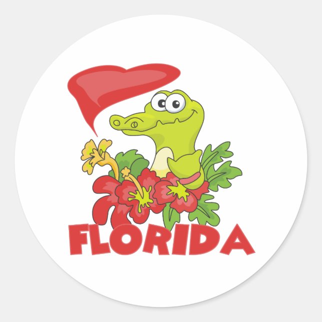 Florida Gator Runder Aufkleber (Vorderseite)