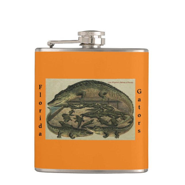Florida Gators Flask. Vinylhülle Flachmann (Vorderseite)