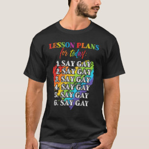 Florida Gay Say Gay Lektionspläne für heute LGBTQ T-Shirt
