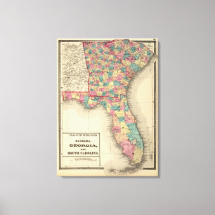 Florida, Georgia und South Carolina 2 Leinwanddruck