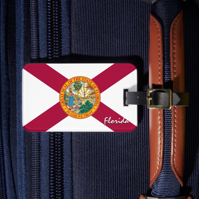 Florida-Gepäckmarken, patriotische Florida-Flagge Gepäckanhänger (Vorderseite Insitu 4)