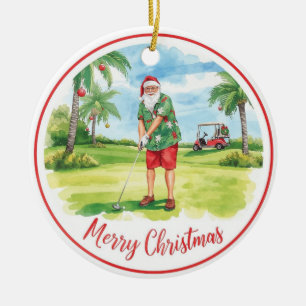 Florida Golfer Santa Golfen Urlaub Keramik Ornament