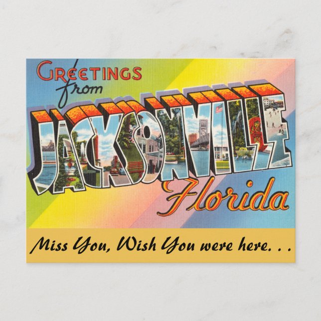 Florida, Grüße aus Jacksonville Postkarte (Vorderseite)