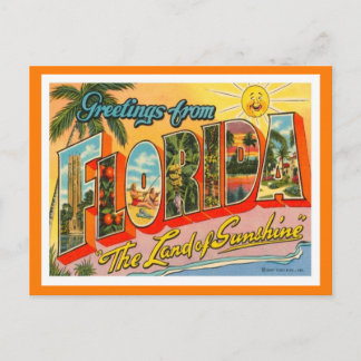 Florida Grüße von US-Staaten Postkarte