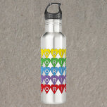 Florida Heart Rainbow Edelstahlflasche<br><div class="desc">Do you like fun water bottles? Let everyone know how much you love the US state of Florida with this fun water bottle that has red, yellow, green, blue and purple hearts. Each heart has a letter that spells out the word Florida.</div>
