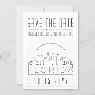 Florida Hochzeit   Stilisierte Skyline Save-the-Da Einladung