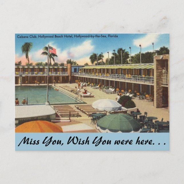 Florida, Hollywood Beach Hotel Postkarte (Vorderseite)