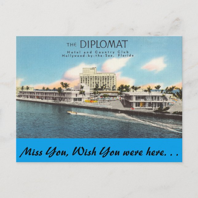 Florida, Hollywood, das Diplomat Postkarte (Vorderseite)