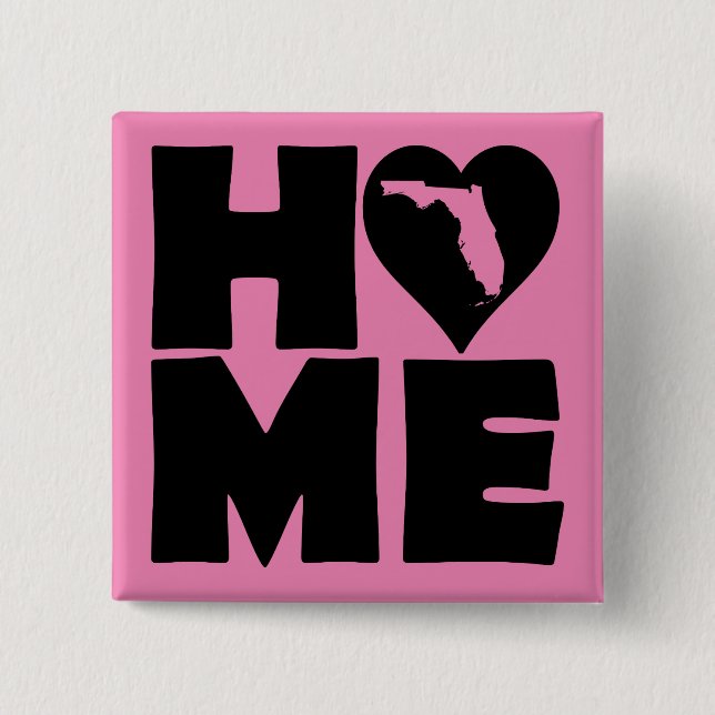 Florida Home Heart State Button Abzeichen Pin (Vorderseite)