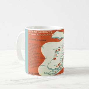 Florida Howard Johnson's Map Postcard Tasse