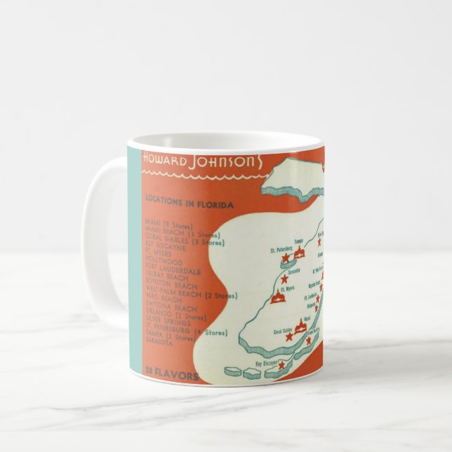 Florida Howard Johnson's Map Postcard Tasse (Vorderseite Links)