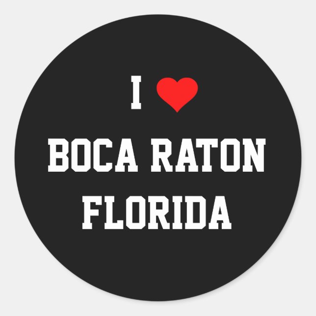 FLORIDA: Ich Liebe Boca Raton, Florida Runder Aufkleber (Vorderseite)