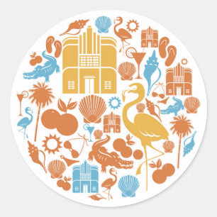 Florida-Ikonen Runder Aufkleber