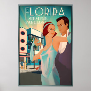Florida Immer Fabulös Retro South Beach High Poster