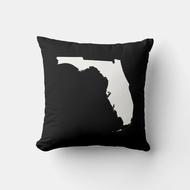 Florida in Weiß und Schwarz Kissen (Vorderseite)