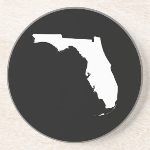 Florida in Weiß und Schwarz Sandstein Untersetzer