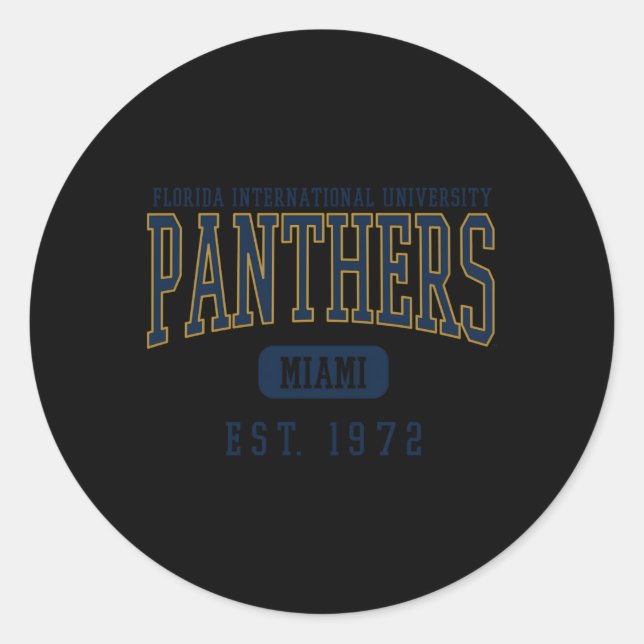 Florida International Fiu Panthers Gründungsdatum Runder Aufkleber (Vorderseite)