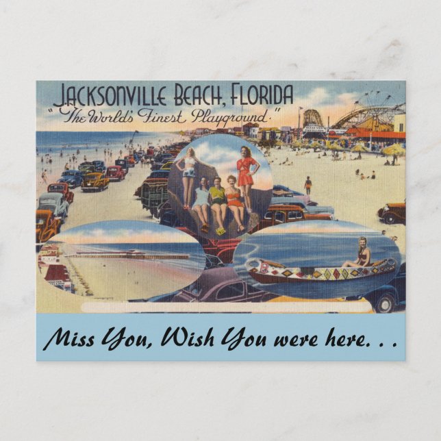 Florida, Jacksonville, Beach Scenes Postkarte (Vorderseite)