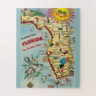 Florida Karte 16x20 BIG Stück
