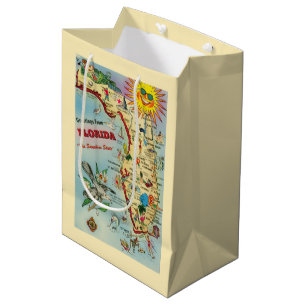 Florida-Karte Geschenktasche Mittlere Geschenktüte