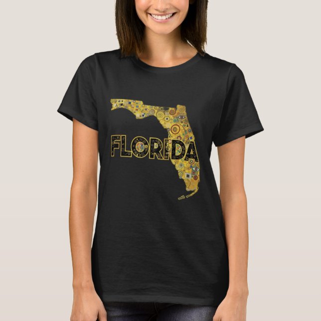 Florida Karte und Text T-Shirt (Vorderseite)