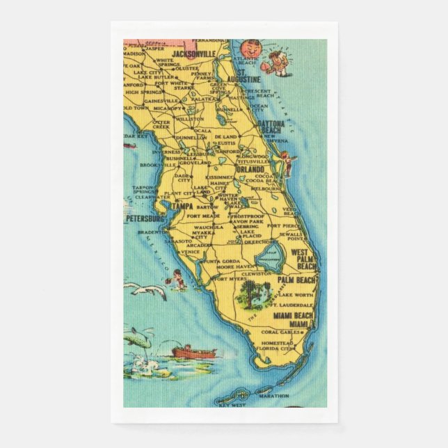 Florida-Karten-Gasttücher Serviette (Vorderseite)