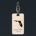 Florida-Karten-Hochzeits-Gepäckanhänger, der Name Gepäckanhänger<br><div class="desc">Diese Staatsgepäckumbauten machen die perfekten Hochzeitsgeschenkumbauten oder die willkommenen Taschenumbauten.  Krawatte es zu Ihrem Geschenk anstelle eines typischen Papiergeschenkumbaus und sie können ihn für Monate und Jahre zu gekommen benutzen. Umbauten haben einen Pfirsichaprikosen-Aquarellhintergrund. Um das Herz am Hochzeitsstandort zu setzen,  verwenden Sie "besonders anfertigen weiter" Wahl.</div>