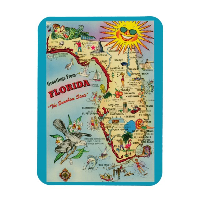 Florida-Kartenmagnet Magnet (Vertikal)