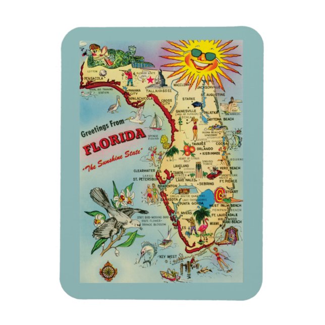 Florida-Kartenmagnet Magnet (Vertikal)