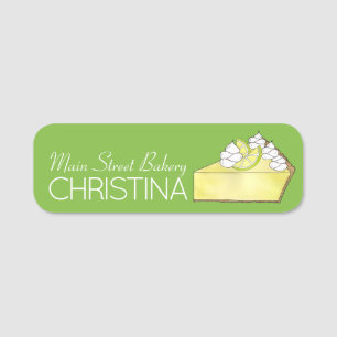 Florida Key Limon Pie Slice Dessert Bäckerei Koch Namensschild