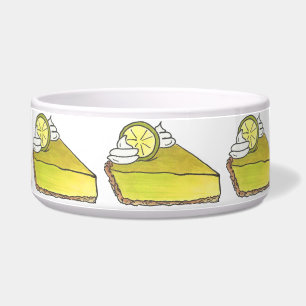 Florida Key Limon Pie Slice Dessert Dose Food Bowl Napf
