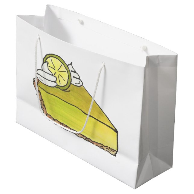 Florida Key Limon Pie Slice Dessert Feinschmecker  Große Geschenktüte (Vorderseite Schrägansicht)