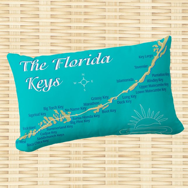 Florida Keys Karte der Inseln Lendenkissen (Von Creator hochgeladen)