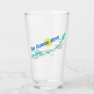 Florida Keys Karte mit Inselnamen Glas