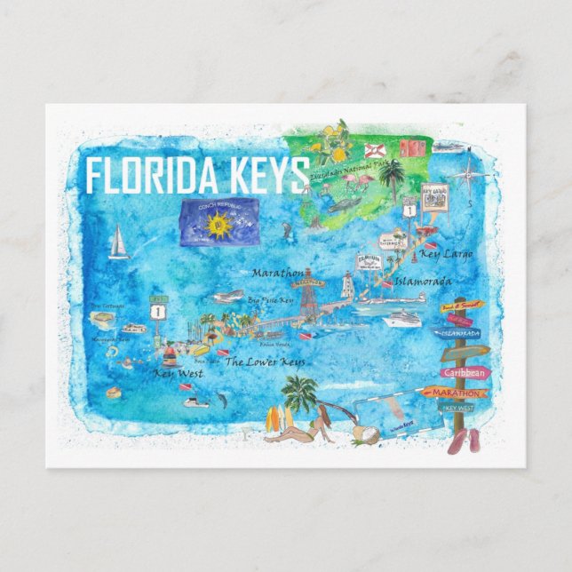 Florida Keys Key West Marathon Key Postkarte (Vorderseite)