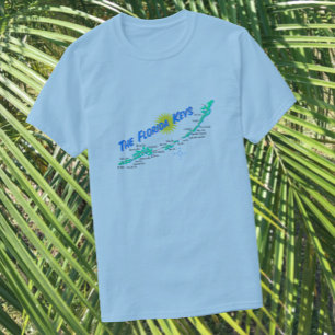 Florida Keys Map Retro-Abbildung T-Shirt
