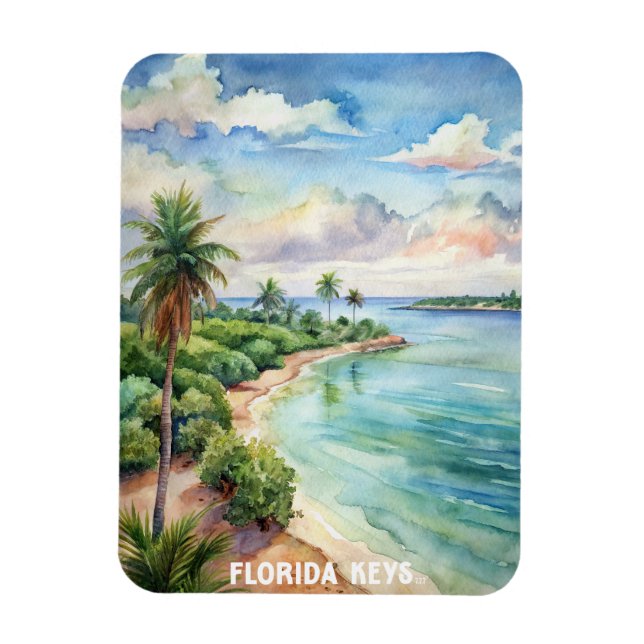 Florida Keys Nationalpark Wasserfarben Malerei Magnet (Vertikal)